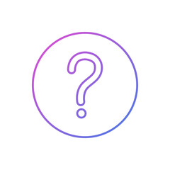 Question mark vector icon, flat design question symbol.