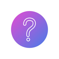Question mark vector icon, flat design question symbol.