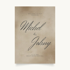 Wedding poster for welcome sign. Template welcome poster. Vector printable wedding props. Flyer design for welcome sign.