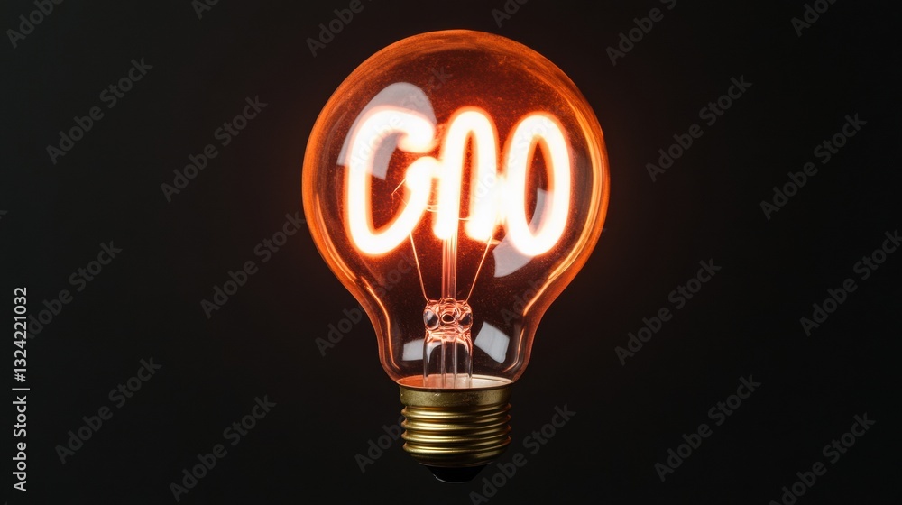 Poster illuminating innovation ai-powered creativity visualization with glowing light bulb - next-gen busin