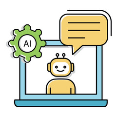 AI Chatbot Online Video Call Vector Symbol Icon design