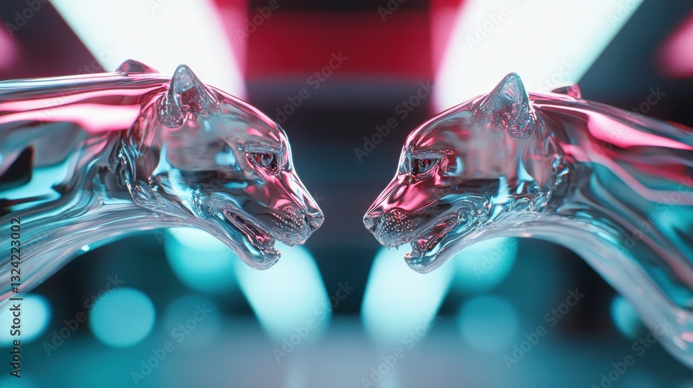 Aufkleber Liquid Morphing Tech Futuristic AI-Enhanced Robotic Pet Interfaces Exploring Emotional Connectivity in Digital Companion Ecosystems