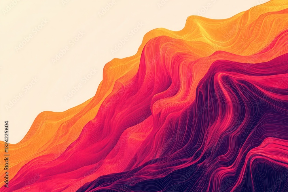 Poster Dynamic abstract background with energetic waves in red and orange hues conveying motion and vibrance