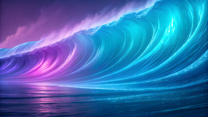 vibrant wave with luminous colors creates dynamic backdrop of beauty
