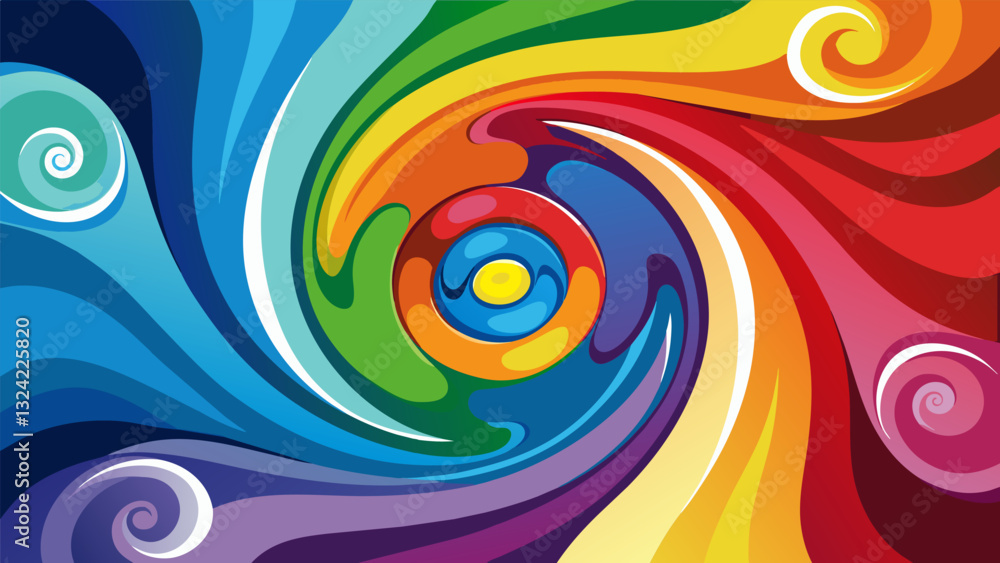 Poster colors blend and swirl together reflecting the complex and often conflicting emotions that each part