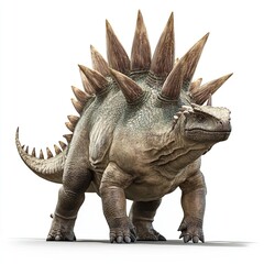 Stegosaurus dinosaur, 3D render, isolated on white. (1)