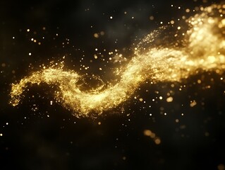 Abstract golden light swirling across a dark textured background