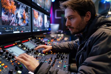 A video editor manually adjusting color correction on the screen to enhance video visuals