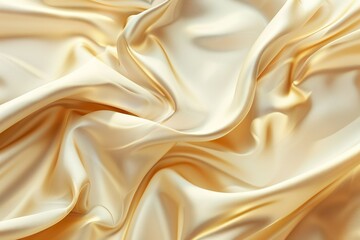 Obraz premium Flowing Champagne Gold Satin Fabric with Elegant Shine