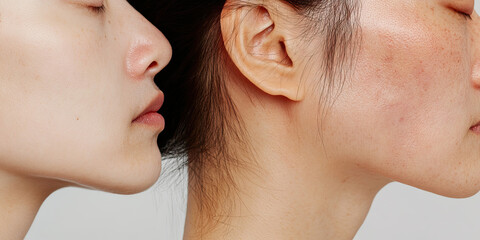 Obraz premium Profile View of Two Female Faces