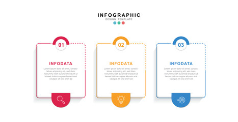 Business vector infographic design template with icons and 3 options or steps.