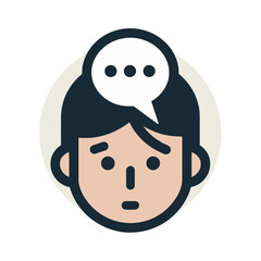 A minimalist flat vector illustration of a teenager looking at their phone with sad eyes, representing online harassment and cyberbullying. The simple design emphasizes emotional distress and the nega