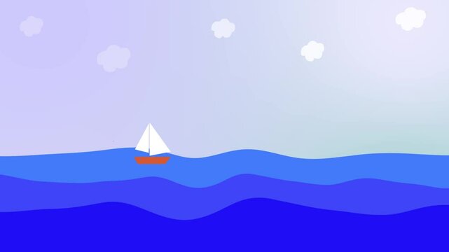 바다 풍경 배와 비행기