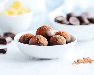 Chocolate Truffles for Cocoa Powder, Dessert.