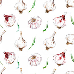 seamless pattern with garlic