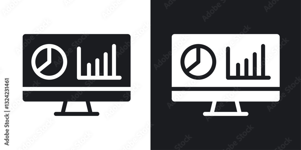 Poster admin dashboard icons vectors set for web designs in black colors