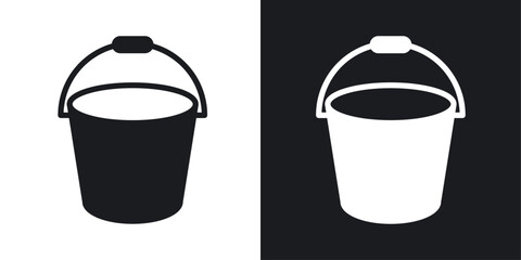 Bucket Icons vectors set for web designs in black colors