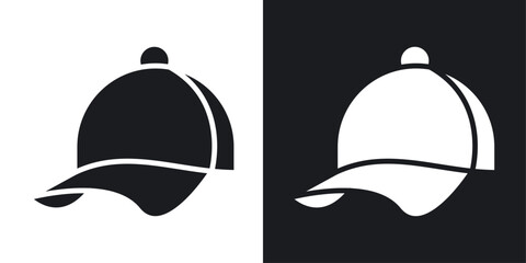 Cap Icons vectors set for web designs in black colors