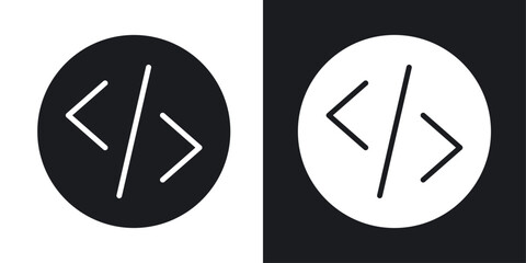 Coding Icons vectors set for web designs in black colors
