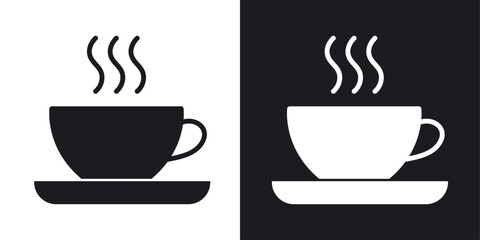 Coffee cup Icons vectors set for web designs in black colors