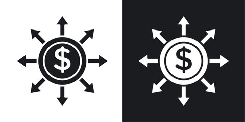 Diversify Icons vectors set for web designs in black colors