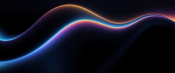 Abstract fluid 3D render with a black background and holographic, iridescent neon curved wave in motion.Abstract fluid iridescent holographic curved wave in motion colorful background,53