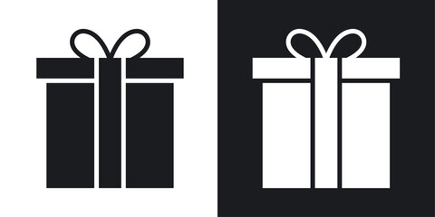Gift Box Icons vectors set for web designs in black colors