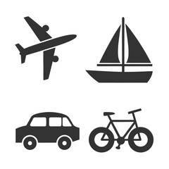 Transportation Icons Set Clean and Minimalist Vector Design.
