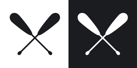 Kayak paddle Icons vectors set for web designs in black colors