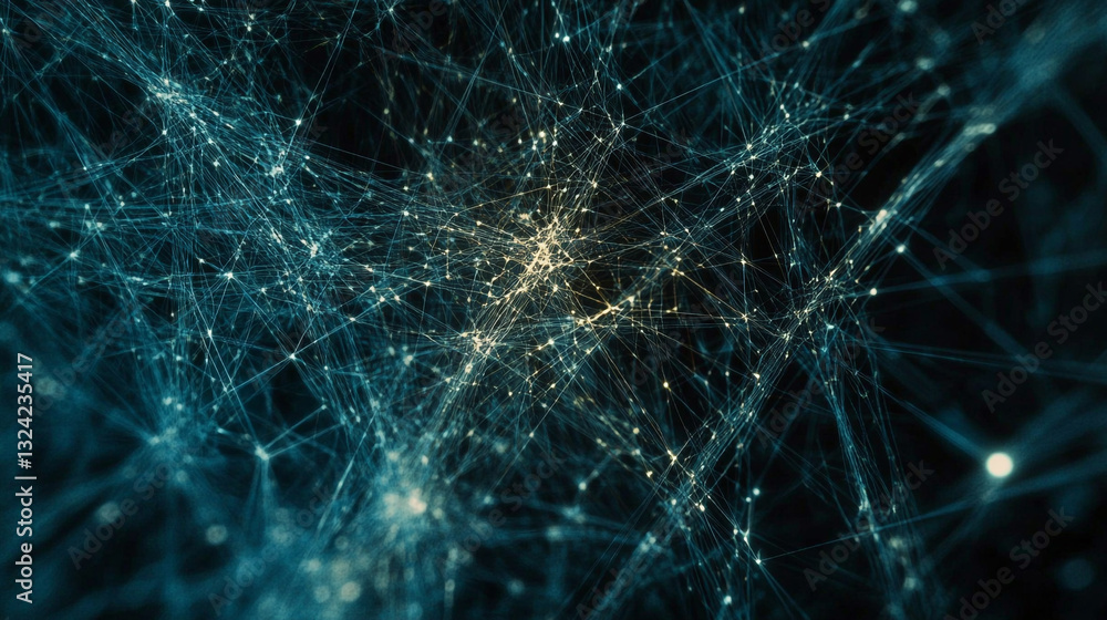 Aufkleber abstract network digital connections technology background image web data dots blue dark lines green