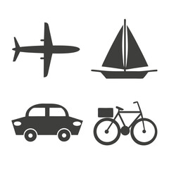 Transportation Icons Set Clean and Minimalist Vector Design.