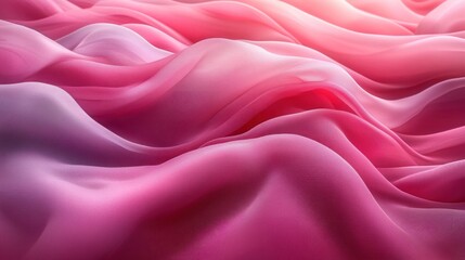 Obraz premium Abstract pink and red fabric waves, flowing silk textile texture background.