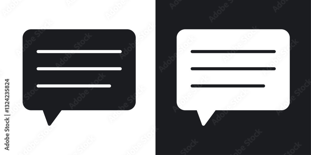 Poster mobile message icons vectors set for web designs in black colors