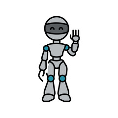 Robot color line icon for digital and print projects.