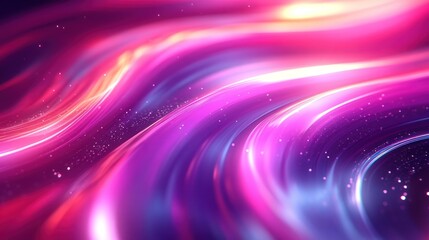 Fototapeta premium Abstract pink, purple, and orange glowing wave background with sparkles.