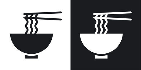 Noodles Icons vectors set for web designs in black colors