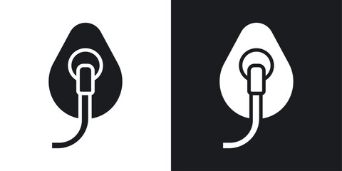 Oxygen mask Icons vectors set for web designs in black colors