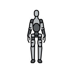 Humanoid robot  color line icon for digital and print projects.