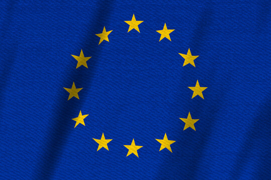 EU flag with gold star background