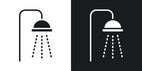 Shower Icons vectors set for web designs in black colors