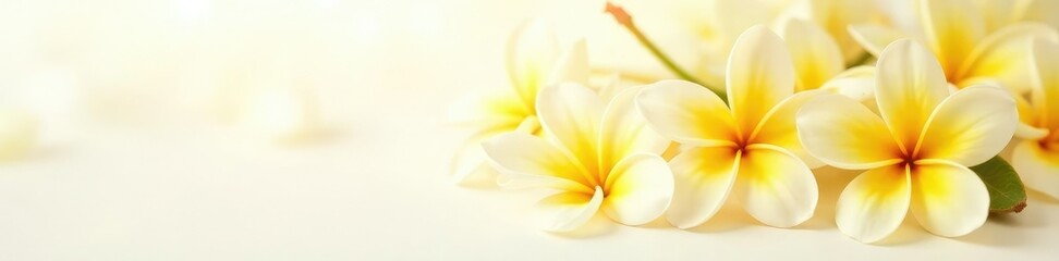 Yellow frangipani blossoms on a white background, serenitynow, naturelover, huesofyello