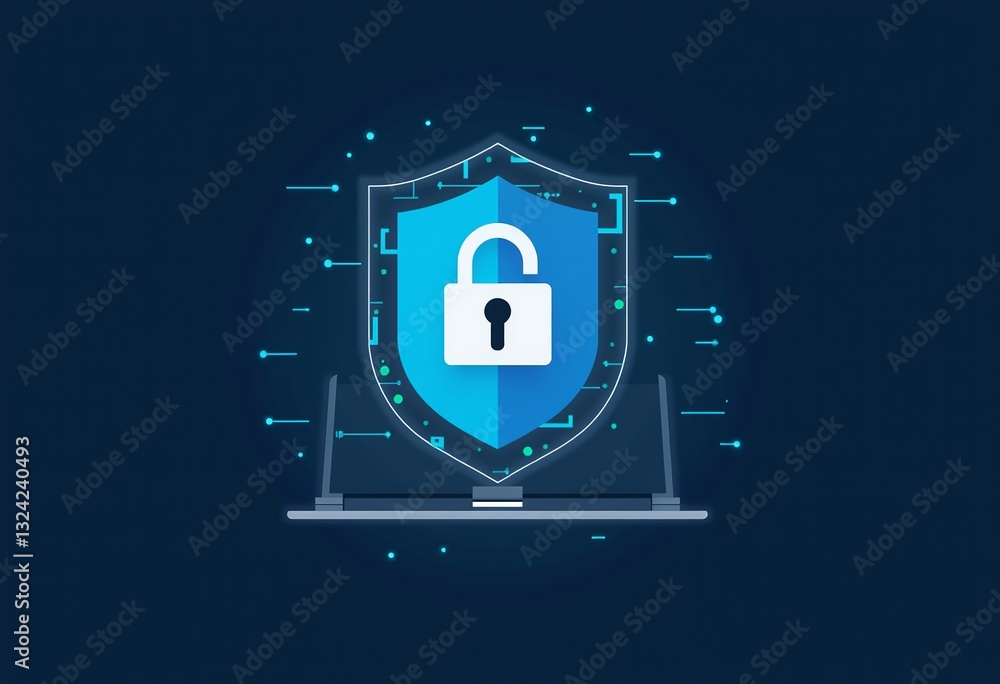 Poster protect your data: get this cybersecurity icon vector for data security, network protection, and onl