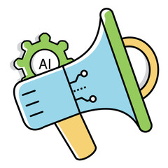 Digital Advertising Ai Automation Vector Icon Design