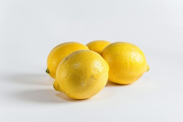 Fresh lemons on white background. Neural network AI generated