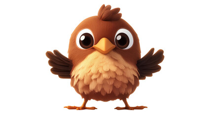 Fototapeta premium cute cartoon chicken isolated on white background or transparent background. 3d render chicken mascot.