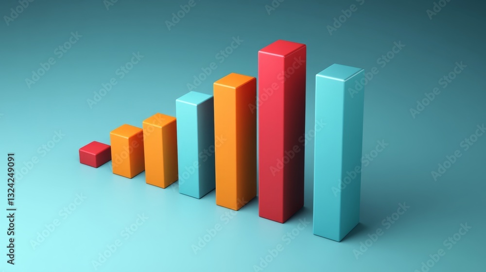 Aufkleber a basic d bar graph with uniform bars in different shades, ideal for a presentation. the background 