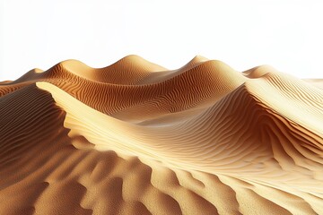 Expansive Golden Sand Dunes Under Soft Sunlight Highlighting Natural Textures and Patterns in a Serene Desert Landscape
