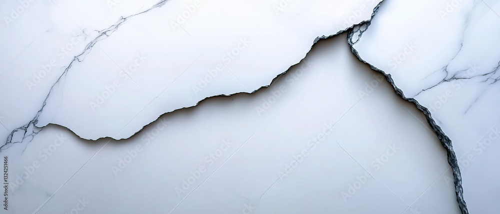 Poster a close-up view of a cracked marble surface, showcasing the delicate patterns and textures inherent 