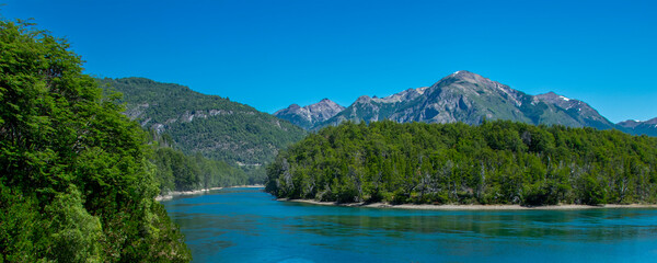 Lake and forest, los alerces national park, chubut, argentina,