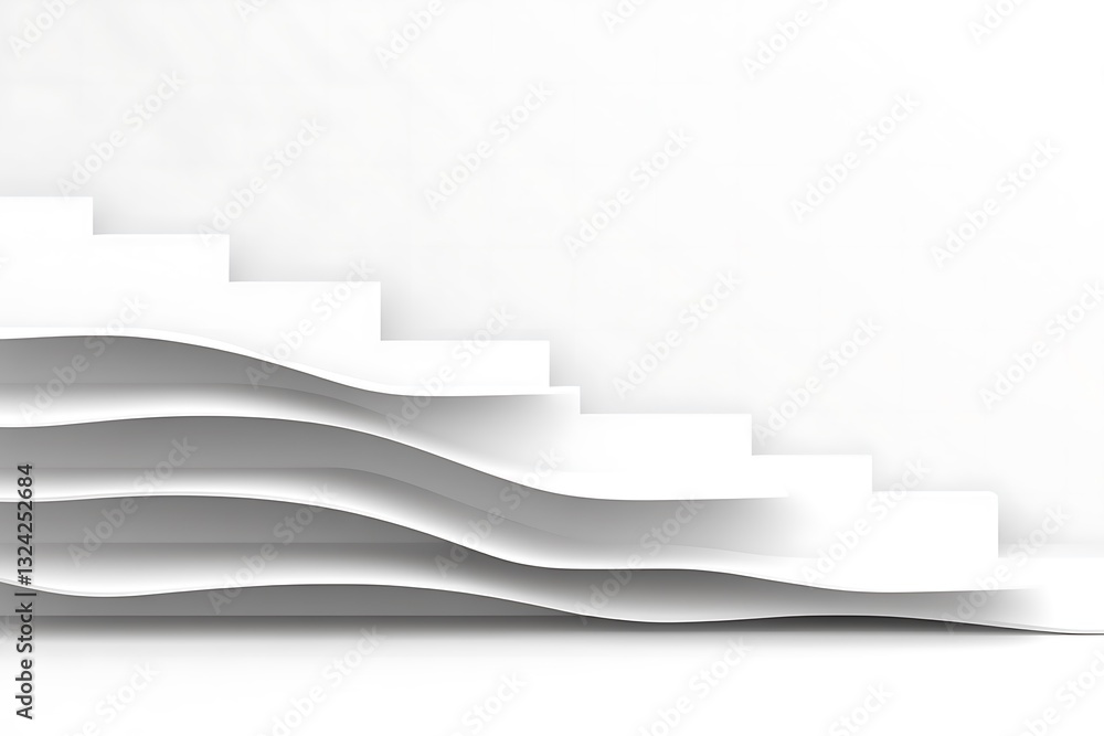 Poster ascending waves clean architectural representation in monochrome design